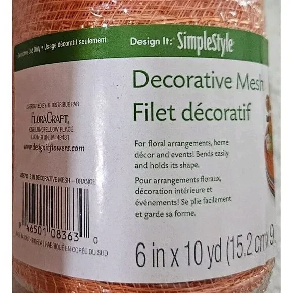 FloraCraft‎ SimpleStyle Decorative Mesh Yellow And Orange Set Of 4 New With Xtra - Picture 8 of 8